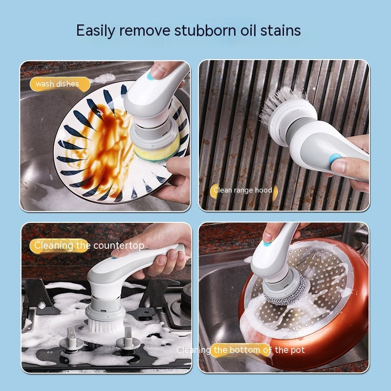 Electric Cleaning Brush 4 In 1 Spinning Scrubber Handheld Electric Cordless Cleaning Brush Portable - Hot Gadgets