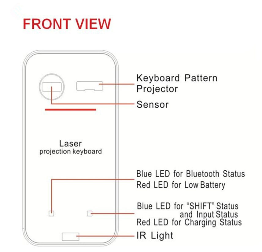 LEING FST Virtual Laser Keyboard Bluetooth Wireless Projector Phone Keyboard For Computer Pad Laptop With Mouse Function - Hot Gadgets