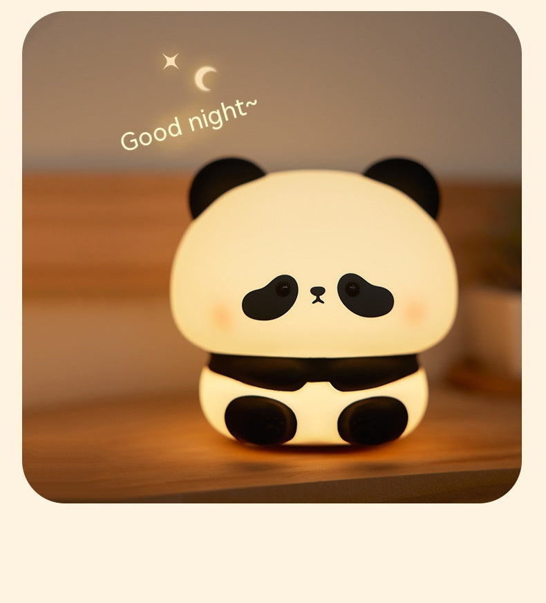 Panda LED Night Light Cute Silicone Night Light USB Rechargeable Touch Night Lamp Bedroom Timing Lamp Decoration Children's Gift Home Decor - Hot Gadgets