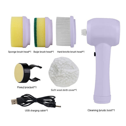 Electric Cleaning Brush 4 In 1 Spinning Scrubber Handheld Electric Cordless Cleaning Brush Portable - Hot Gadgets