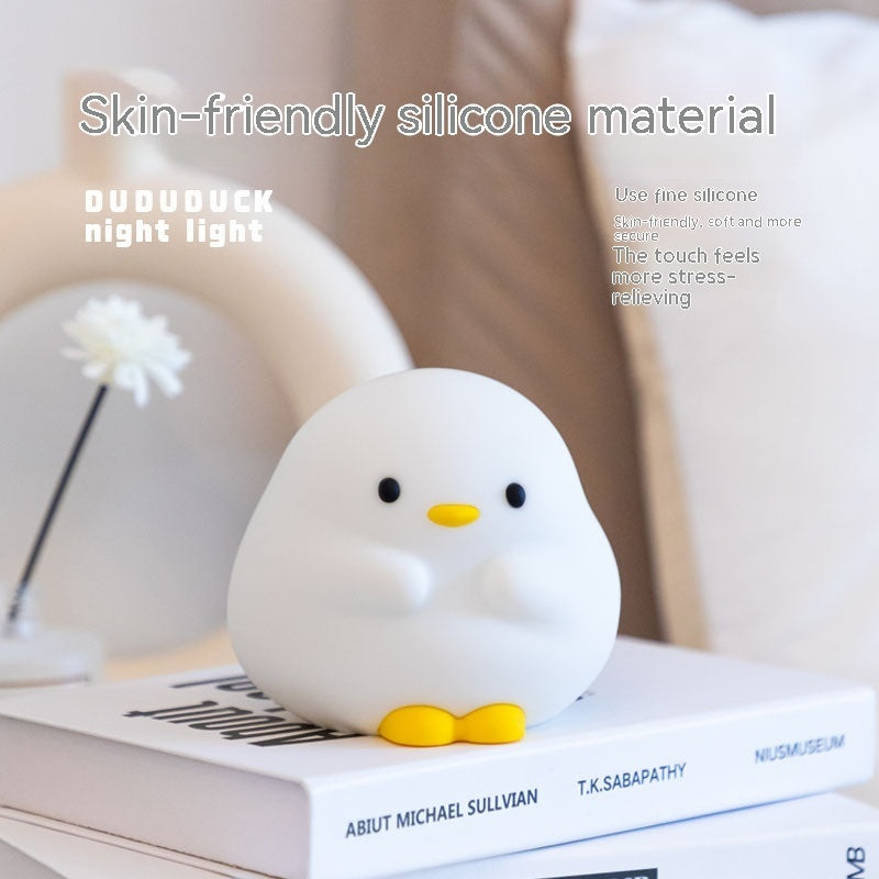 Cute Duck LED Night Lamp Cartoon Silicone USB Rechargeable Sleeping Light Touch Sensor Timing Bedroom Bedside Lamp For Kid Gift Home Decor - Hot Gadgets