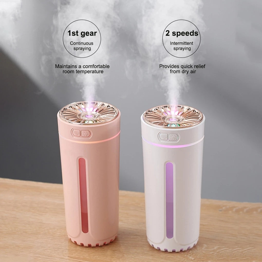 Wireless Air Humidifier Colorful Lights Mute Ultrasonic USB Fogger Diffuser Purifier 800mAh Rechargeabl Cool Mist Maker For Car - Hot Gadgets