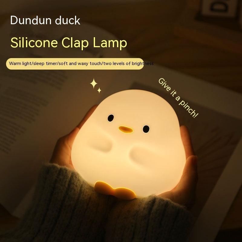 Cute Duck LED Night Lamp Cartoon Silicone USB Rechargeable Sleeping Light Touch Sensor Timing Bedroom Bedside Lamp For Kid Gift Home Decor - Hot Gadgets