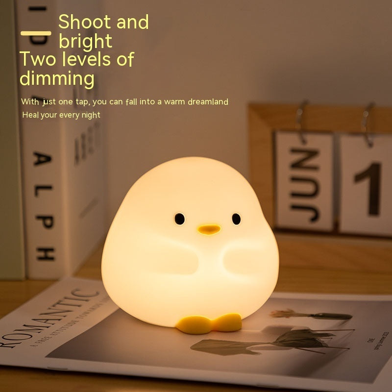 Cute Duck LED Night Lamp Cartoon Silicone USB Rechargeable Sleeping Light Touch Sensor Timing Bedroom Bedside Lamp For Kid Gift Home Decor - Hot Gadgets