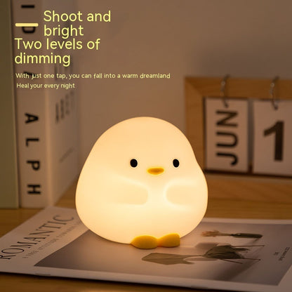 Cute Duck LED Night Lamp Cartoon Silicone USB Rechargeable Sleeping Light Touch Sensor Timing Bedroom Bedside Lamp For Kid Gift Home Decor - Hot Gadgets