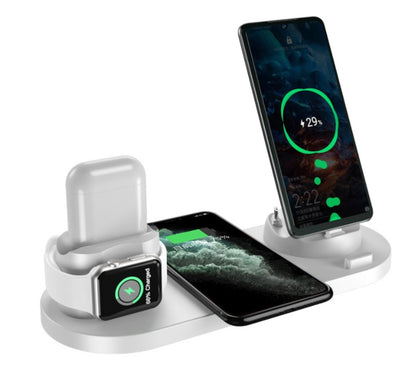 Wireless Charger For IPhone Fast Charger For Phone Fast Charging Pad For Phone Watch 6 In 1 Charging Dock Station - Hot Gadgets