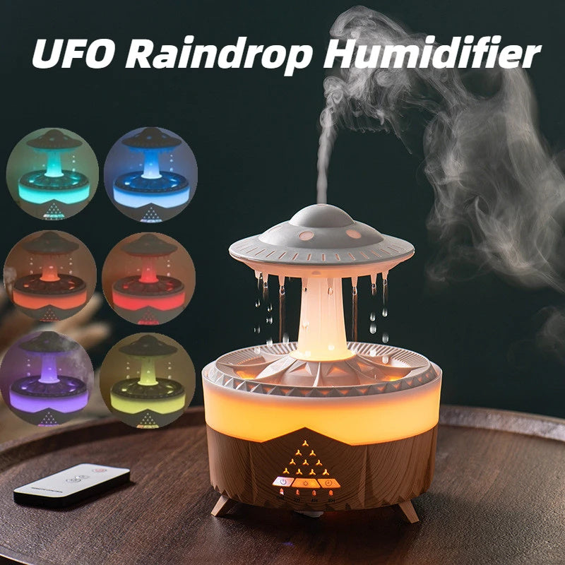 New UFO Raindrop Humidifier Water Drop Air Humidifier USB Aromatherapy Essential Oils Aroma Air Diffuser Household Mist Maker Home Decor - Hot Gadgets