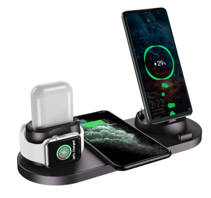 Wireless Charger For IPhone Fast Charger For Phone Fast Charging Pad For Phone Watch 6 In 1 Charging Dock Station - Hot Gadgets