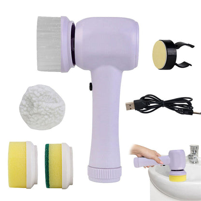 Electric Cleaning Brush 4 In 1 Spinning Scrubber Handheld Electric Cordless Cleaning Brush Portable - Hot Gadgets