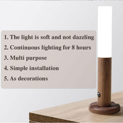 Auto LED USB Magnetic Wood Wireless Night Light Corridors Porch Lights PIR Motion Sensor Wall Light Cabinet Lamp - Hot Gadgets