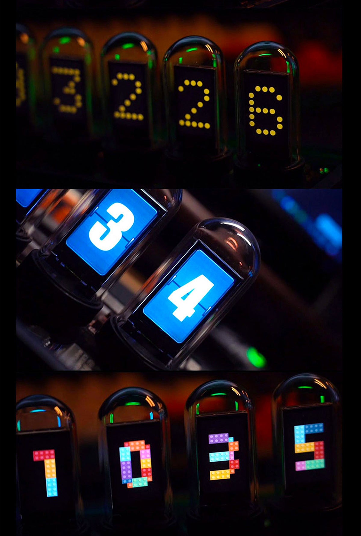 RGB Pseudo Glow Tube Desktop Creative Decoration Digital Clock - Hot Gadgets