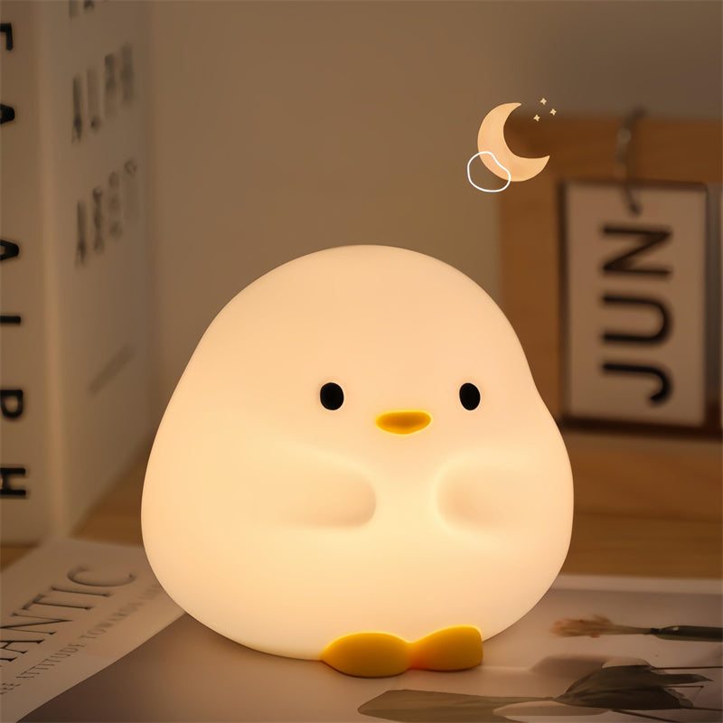 Cute Duck LED Night Lamp Cartoon Silicone USB Rechargeable Sleeping Light Touch Sensor Timing Bedroom Bedside Lamp For Kid Gift Home Decor - Hot Gadgets